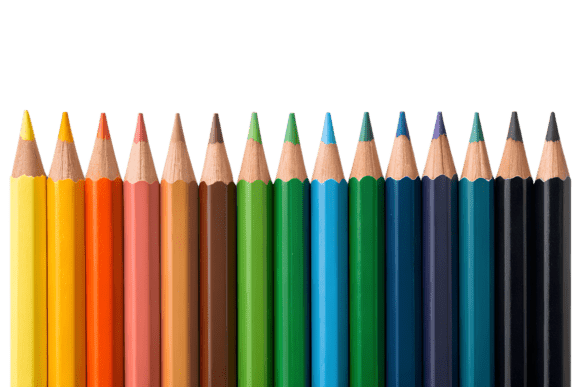 A Vibrant Row of Sharpened Colored Pencils: The Art of Precision and Spectrum