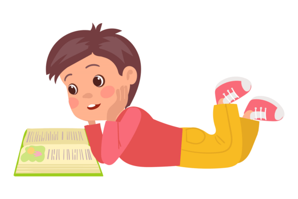 Child Lies and Read Book: Young Smart Reader Dynamics