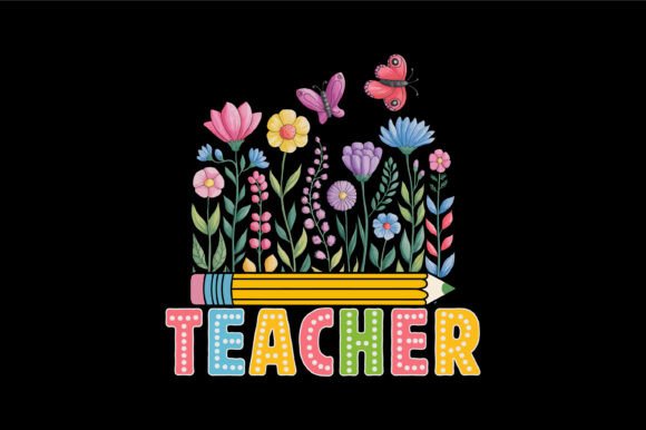 Colorful Teacher Floral Pencil Art: Bringing Spring to the Classroom