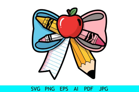Elevating Education with the School Supplies Apple Ribbon Bow Design Collection