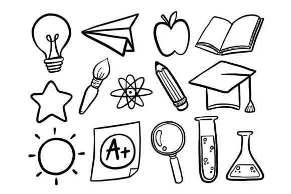 Hand Drawn School Education Doodle Icon: A Playful Toolkit for Modern Creators