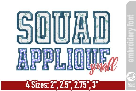 Mastering Athletic Aesthetics with Squad Varsity Applique Font - Small