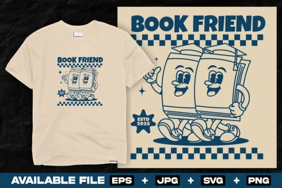 Retro Cartoon Book Character Print: A Practical Asset for Modern Designers