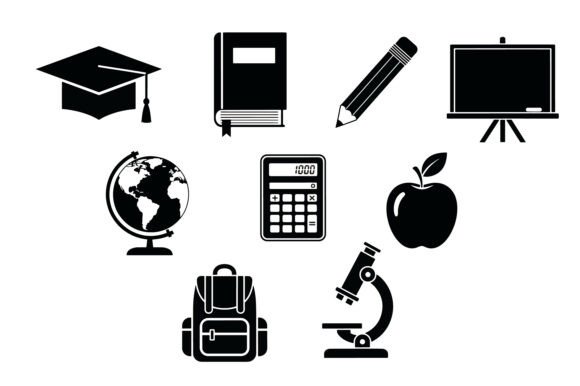 School Education Icon Bundle Vector