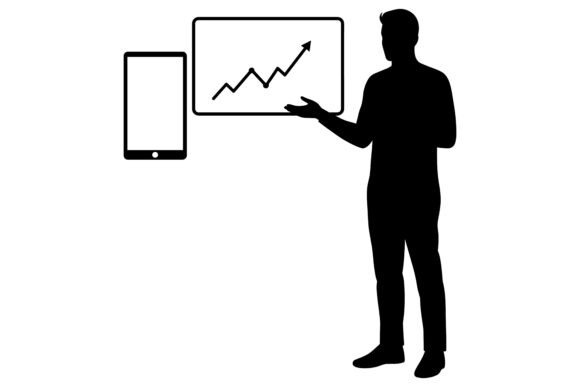 Visualizing Success: The Power of the Man Presenting Growth Chart on Screen